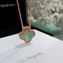 Van Cleef & Arpels Vintage Alhambra Of Rose Gold/VCA Necklaces Green 