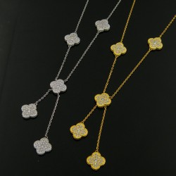 Van Cleef & Arpels Vintage Alhambra VCA Necklaces Gold/Silver 5 Flowers 