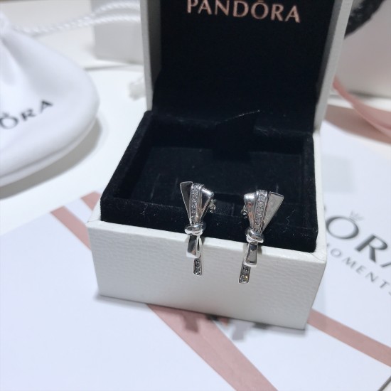 Pandora Gorgeous Bow Earrings Sterling Silver