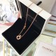 Pandora Crown letter O Necklace Rose Gold