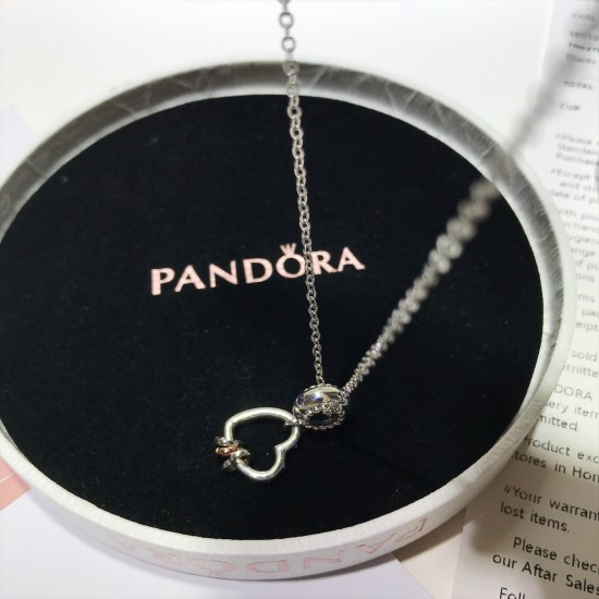 Pandora Heart Shaped Necklace Sterling Silver