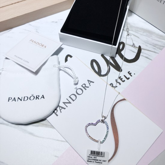 Pandora Heart Shaped Rainbow Pendant Sterling Silver