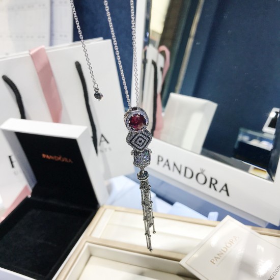 Pandora Lucky Tassel Necklace Sterling Silver