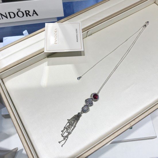 Pandora Lucky Tassel Necklace Sterling Silver