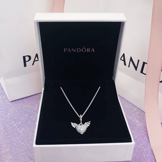 PANDORA ANGEL WINGS necklace £41.00 - PicClick UK