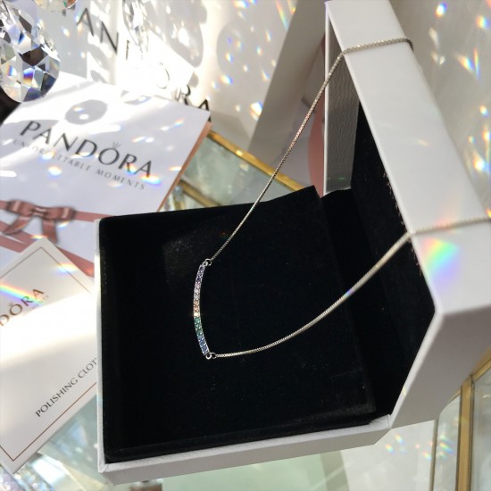 Pandora Rainbow Necklace Sterling Silver 397079CFPMX