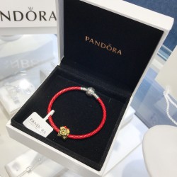Pandora Golden Pig Red Rope Bangle