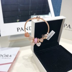 Pandora 18K Rose Gold Bangle Pink 20082733