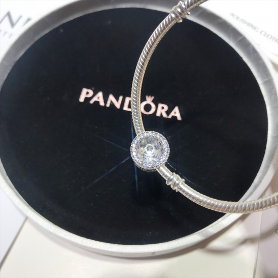 Pandora Fuchsia Fluorescent Shine Bangle Sterling Silver