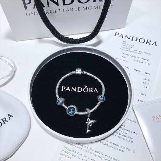 Pandora Lively Dolphin Bangle Sterling Silver
