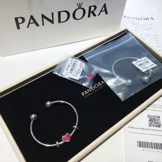 Pandora Red Love Open Bracelet Sterling Silver