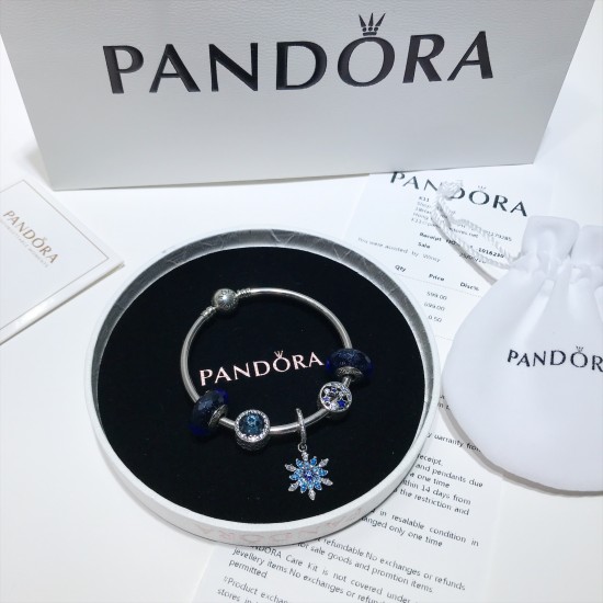 Omit Discomfort Luscious Shop Pandora Snowflake Blue Dream Bangle Sterling Silver For Pandora  Sterling Silver Bracelet & Bangle