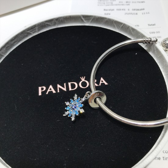 Pandora Snowflake Blue Dream Bangle Sterling Silver