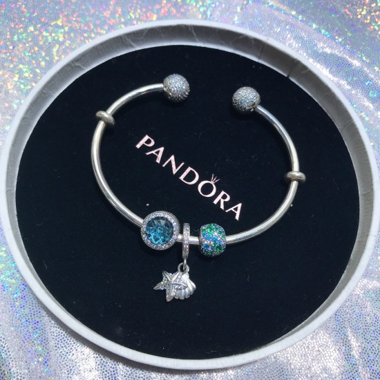 Pandora Starfish and Sea Shell Bangle 792076CZF