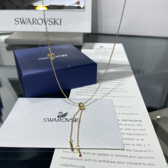 Swarovski Cariti Pendant 5638344 Red Gold Necklace L36cm