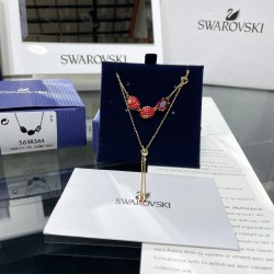 Swarovski Cariti Pendant 5638344 Red Gold Necklace L36cm