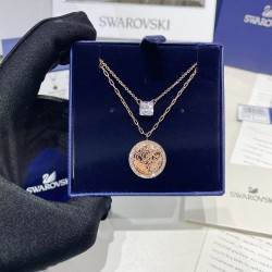 Swarovski Connexus Medallion 5615190 Rose Silver Necklace