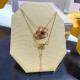 Swarovski Florere Pendant 5657875 Flower Pink Gold Tone Plated Necklace