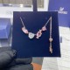 Swarovski Gema 520 Pendant Candy and heart 5630876 Rose Pink Gold Necklace