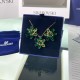 Swarovski Gema Pendant 5658399 Mixed Cuts Flower Green Gold-Tone Plated Necklace