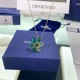 Swarovski Gema Pendant 5658399 Mixed Cuts Flower Green Gold-Tone Plated Necklace