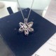 Swarovski Gema Pendant 5662493 Mixed Cuts Flower Pink Rhodium Plated Necklace