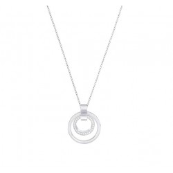 Swarovski Hollow Pendant 5349345 Round Shape Silver Necklace
