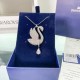 Swarovski Iconic Swan Pendant 5647546 Swan White Silver Necklace