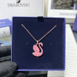 Swarovski Iconic Swan Pendant 5647552 Medium Pink Gold Necklace