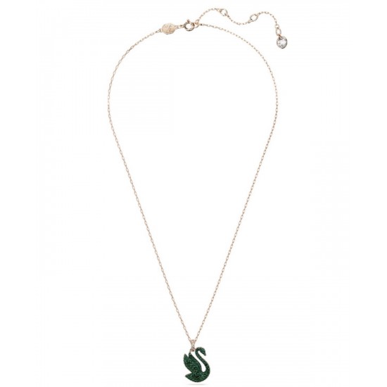 Swarovski Iconic Swan Pendant 5650067 Swan Green Plated Necklace