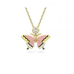 Swarovski Idyllia Pendant 5658857 Butterfly Multicolored Gold Tone Plated Necklace
