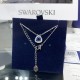 Swarovski Millenia Pendant Trilliant Cut 5640290 Blue Rhodium Plated Necklace L38cm