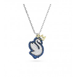 Swarovski Pop Swan Pendant 5649199 Swan Blue Gold Rhodium Plated Necklace