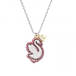 Swarovski Pop Swan Pendant 5649200 Swan Pink Rhodium Plated Necklace