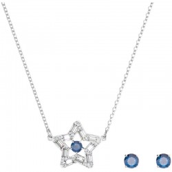 Swarovski Stella Set Pendant 5646762 Mixed Cuts Star Blue Rhodium Plated Necklace