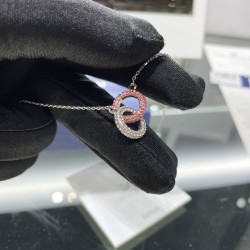 Swarovski Stone Pendant 5642884 Intertwined Circles Pink Rose Gold Necklace