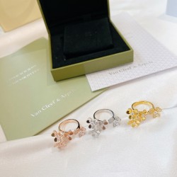 Van Cleef & Arpels Frivole Of Rose Gold/Silver And Gold VCA Rings 3 Colors 