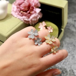 Van Cleef & Arpels Frivole Of Rose Gold/Silver/Yellow Gold VCA Rings 