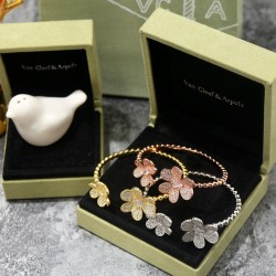 Van Cleef & Arpels Frivole Silver Rose Gold Bracelets 