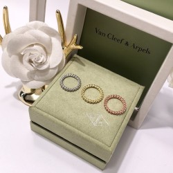 Van Cleef & Arpels Perlee Pearls Of Rose Gold With Silver/Gold VCA Rings 3 Colors 