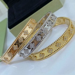 Van Cleef & Arpels Perlee Sweet Colovers Silver Gold Bracelets 