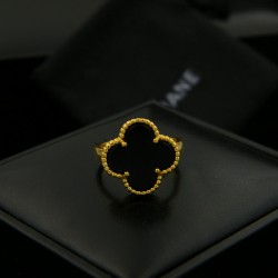 Van Cleef & Arpels Sweet Alhambra Of Gold Silver/Black Green VCA Rings 3 Colors 