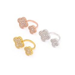 Van Cleef & Arpels Sweet Alhambra Of Rose Gold/Silver/Gold VCA Rings Gold 3 Colors 