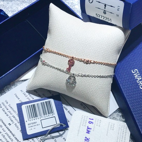 Swarovski Crystal Wishes Lock and Key Bracelet Set 5272251