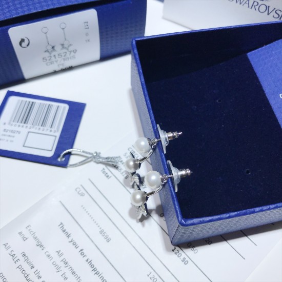 Swarovski Crystal Pearl Five-pointed Star Earrings 5215279