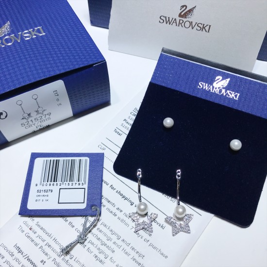 Swarovski Crystal Pearl Five-pointed Star Earrings 5215279