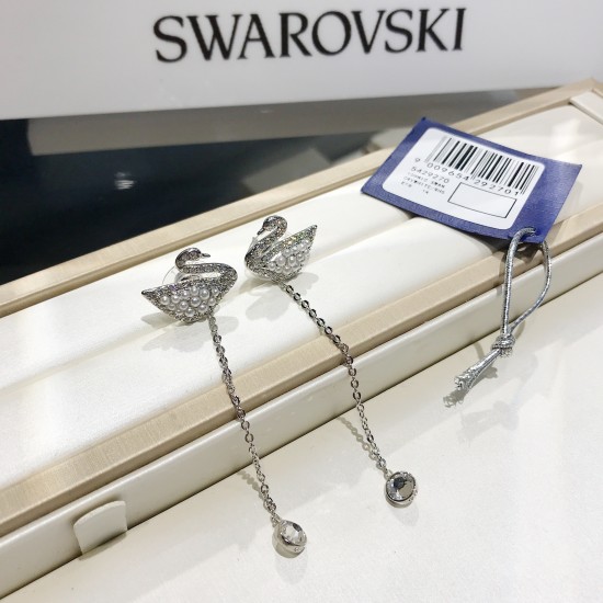 New Swarovski Iconic Swan Earrings 5429270 For Swarovski Sterling Silver  Earrings