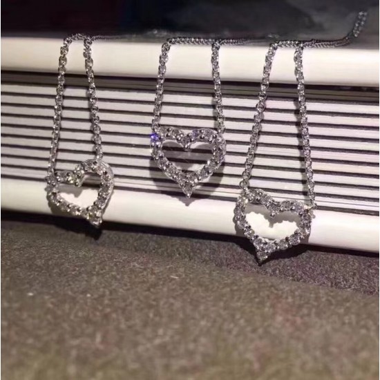 Tiffany Diamond Heart Pendant Round Brilliant Diamonds
