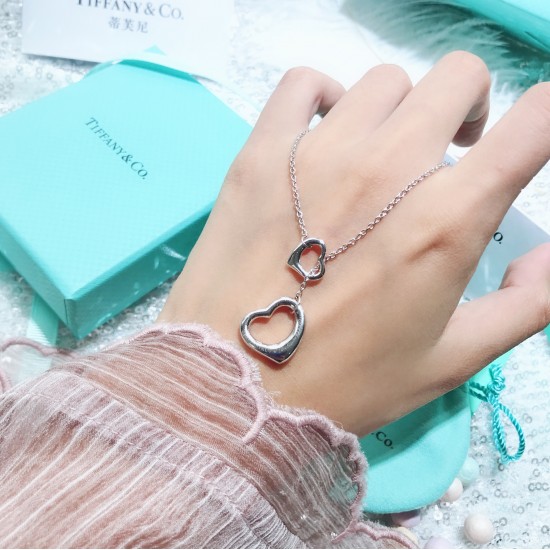 Tiffany Open Heart Necklace Silver Elsa Peretti Finished 22Mm 925 S Rank |  eBay