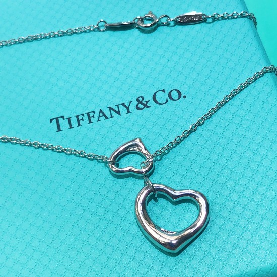 Tiffany Elsa Peretti Open Heart Lariat Pendant Sterling Silver